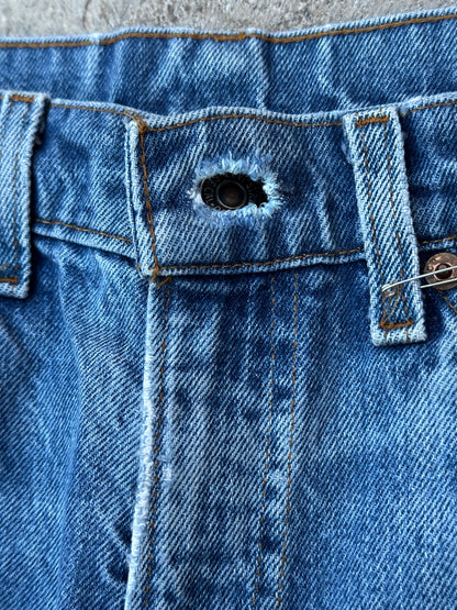 CUSTOM: 80’s Levi’s 517 Orange Tab Bootcut Boro Patched Denim Jeans USA (Men’s 32x31 / Women’s 30)