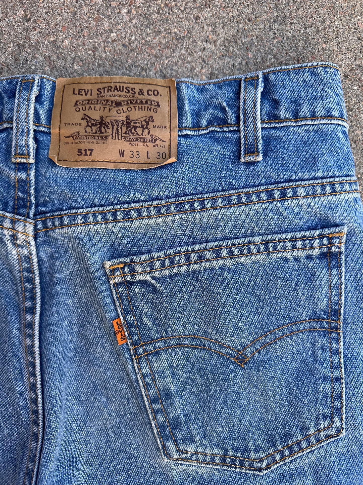 90’s Levi’s 517 Orange Tab USA Jeans (Men’s 32x29.5 / Women’s 29/30)
