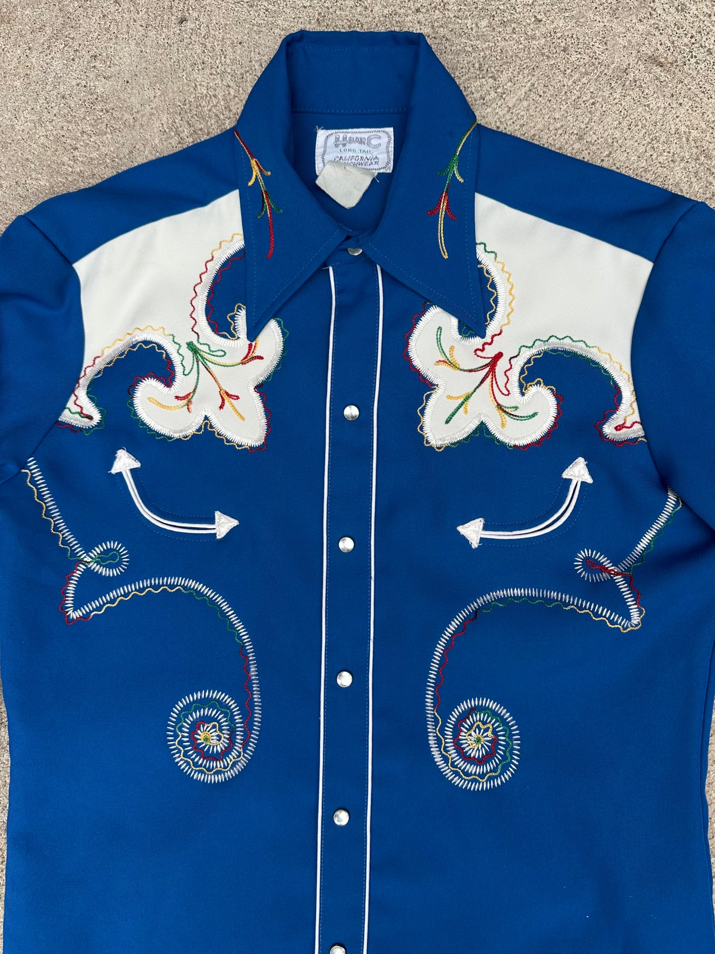 70’s H Bar C Ranchwear Roy Rogers Arrowhead Embroidered Pearl Snap Shirt (Unisex L)