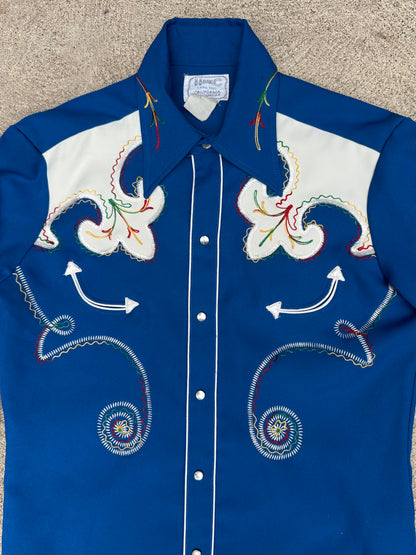 70’s H Bar C Ranchwear Roy Rogers Arrowhead Embroidered Pearl Snap Shirt (Unisex L)