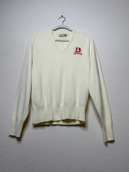 70's Denver Broncos V-Deck Embroidered Sweater USA (Unisex M)