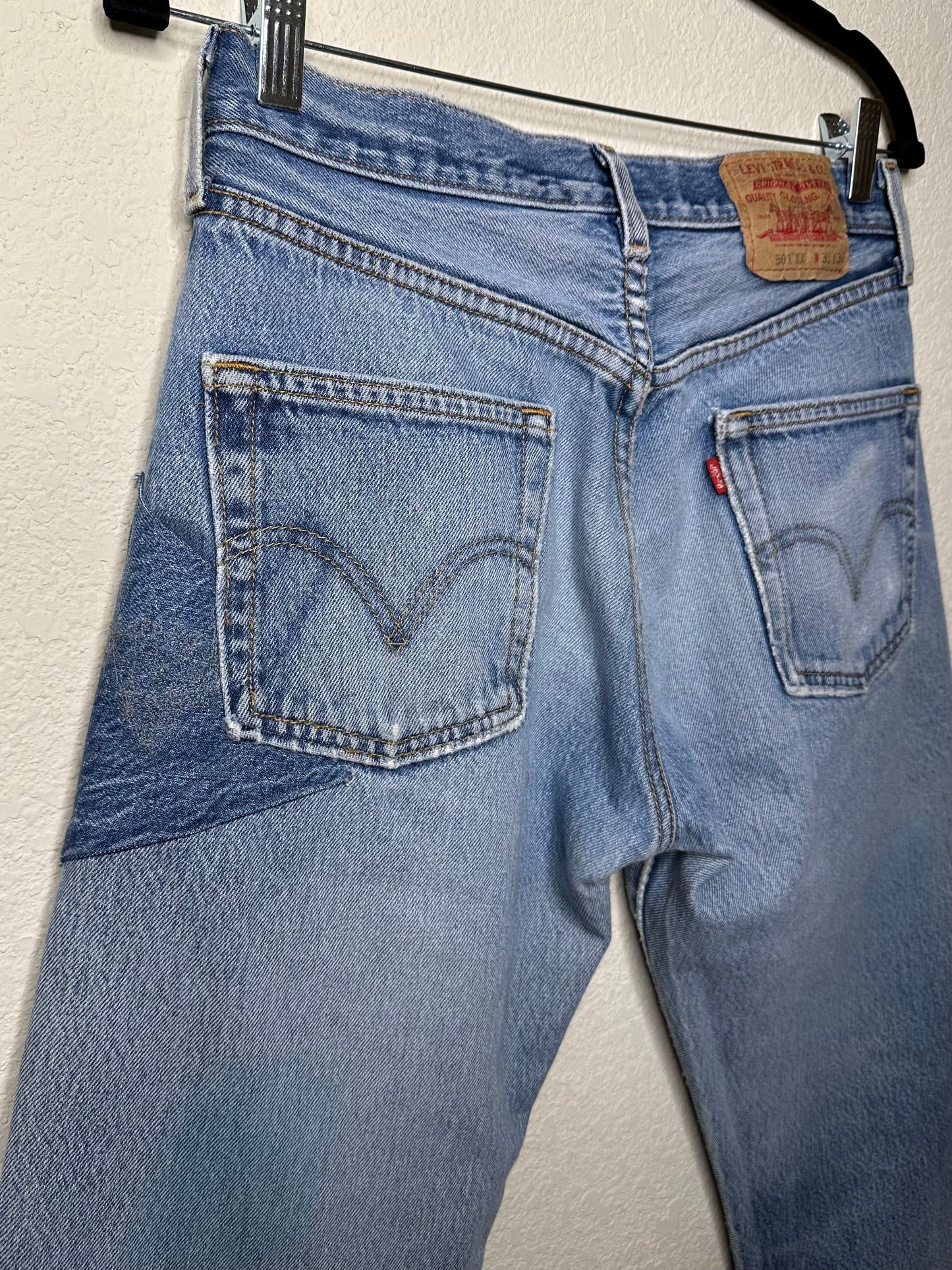MCA Vintage Revival: Custom 90’s Levi’s 501XX Boro Patchwork Jeans (Modern 4/6)