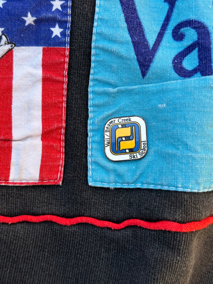 Rare 90s Heavyweight USA Ski Resort Patchwork Sweatshirt (Unisex L/XL)
