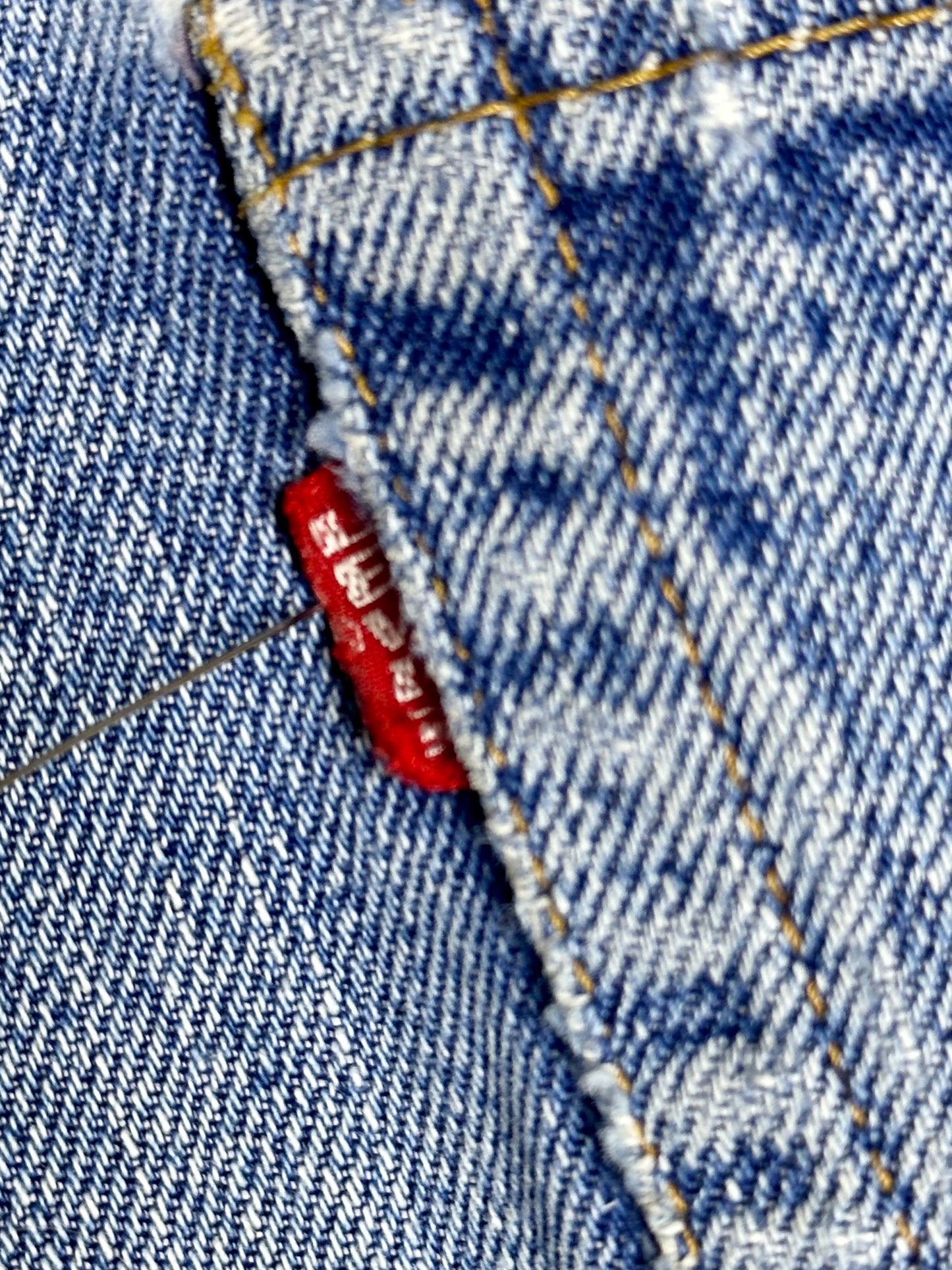 60’s LEVI’S BIG E Redline Selvedge Patchwork Denim Cutoff Shorts (Unisex 28/Modern 6)