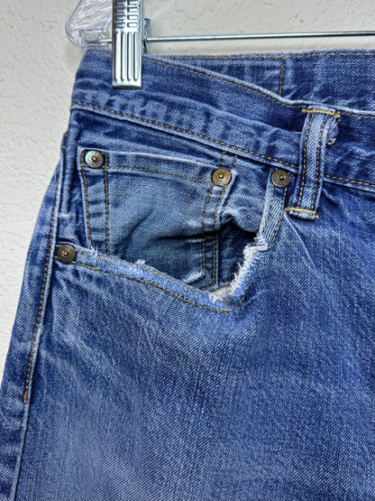 80’s Redline Levi’s 501 Selvedge Heavily Distressed Jeans (34x32 / Modern 10/12)