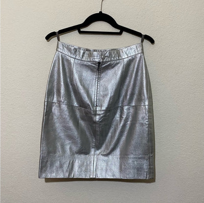 70’s Michele Domercq Paris Metallic Leather Mini Skirt (S)