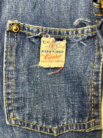 Rare 40’s Selvedge Buckle Back Pleated Type 1 Denim Jacket (Women’s XS)