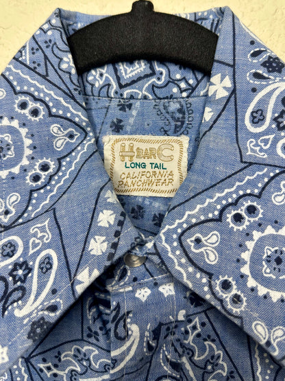 Rare 60’s/70’s H Bar C Ranchwear Bandana Pearl Snap Shirt (Unisex S/M)