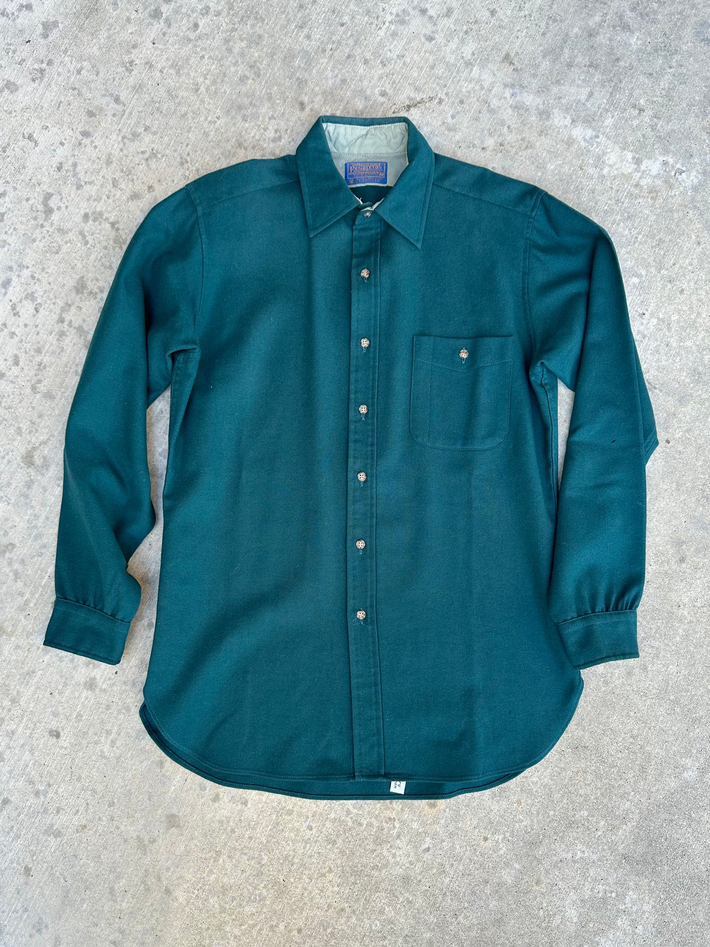 70’s Pendleton Suede Patch Solid Wool Shirt (Men’s M)