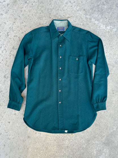 70’s Pendleton Suede Patch Solid Wool Shirt (Men’s M)
