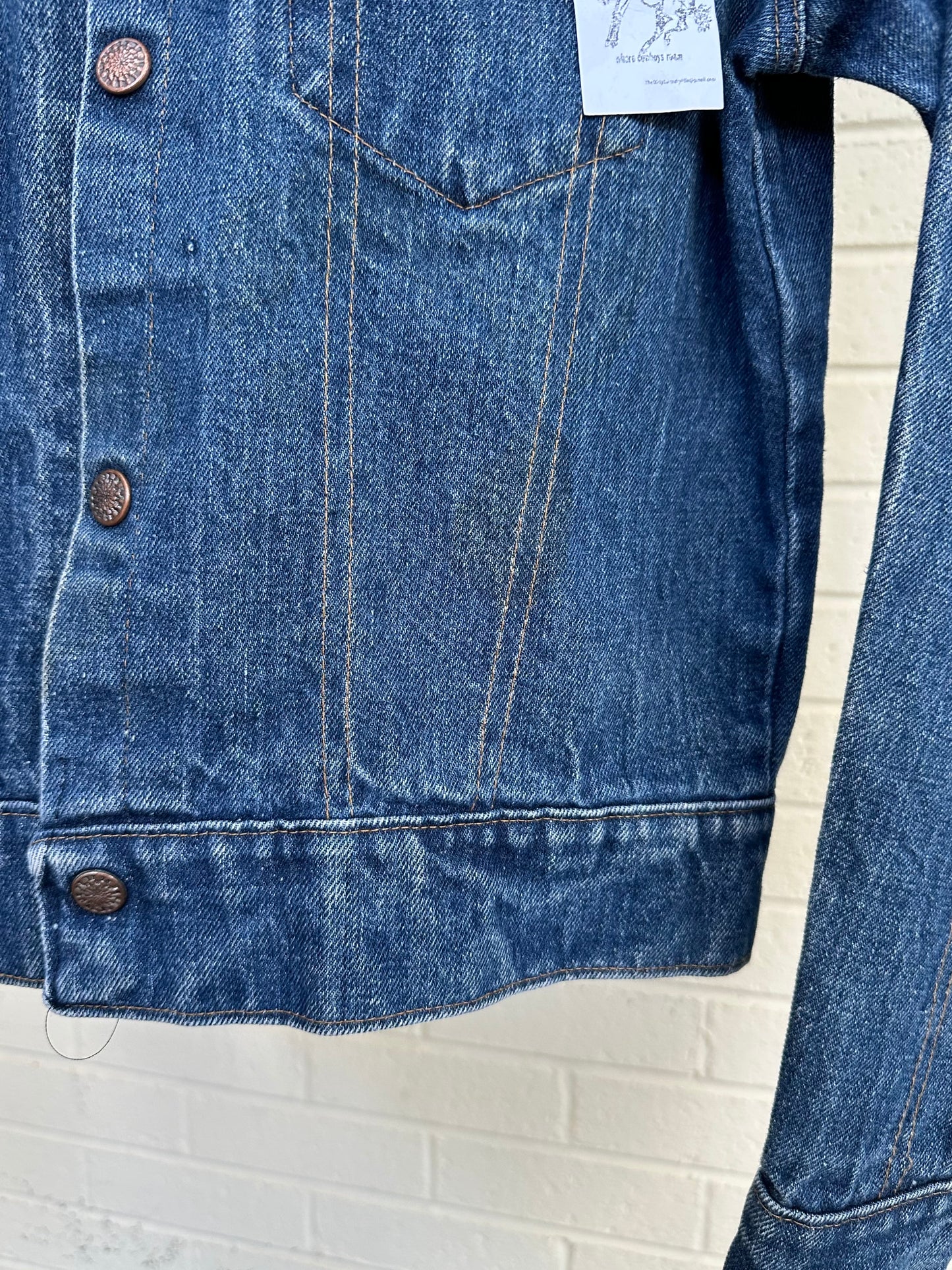 70’s Selvedge Denim Jacket w/ Hand Embroidered Patchwork