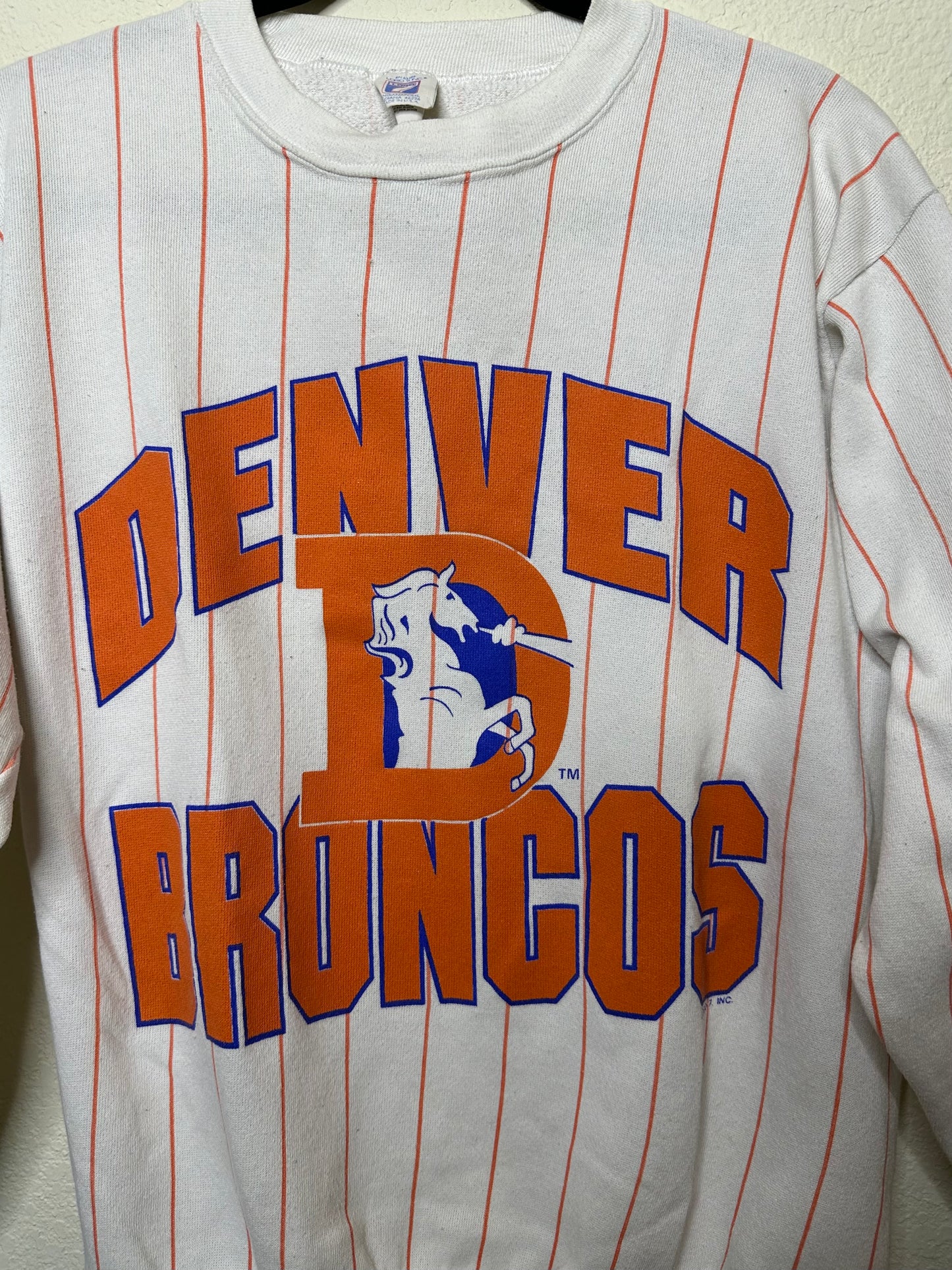 80’s Denver Broncos Pinstripe Sweatshirt USA (Unisex S)