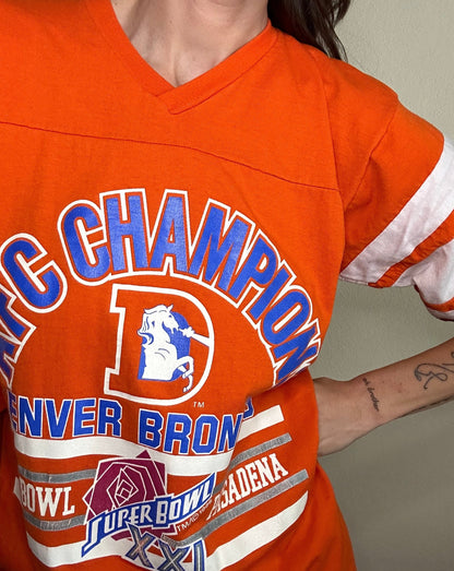 80’s Denver Broncos AFC Champions Jersey Tee (Unisex M)