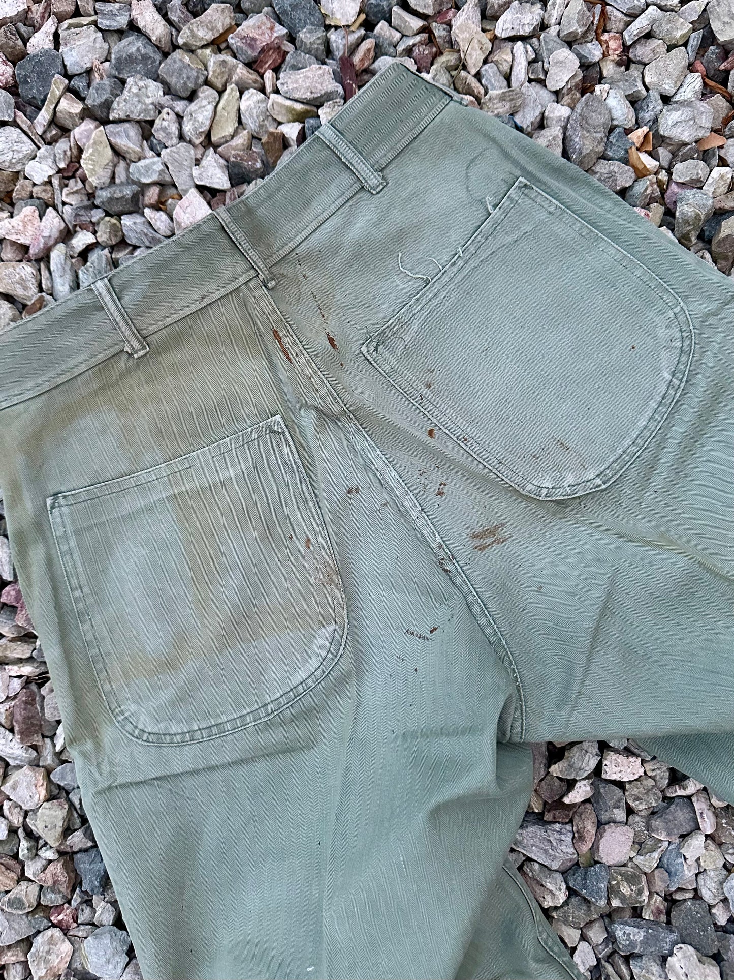 40’s WWII HBT USMC Donut Button P41 Trousers (Unisex 29/30)