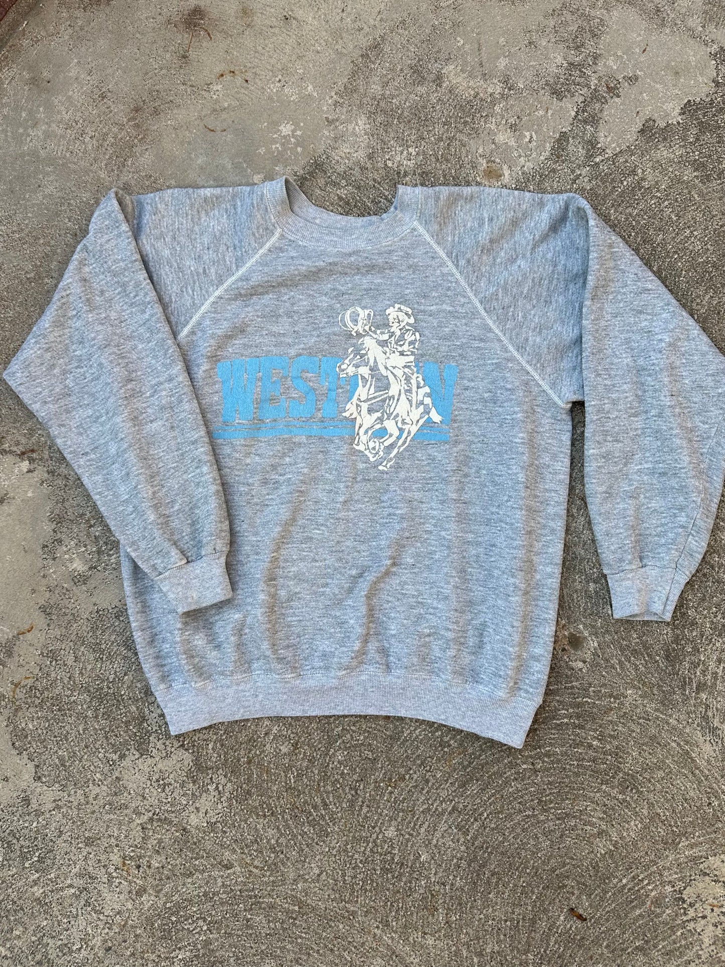 80’s Cowboy Western Raglan Crewneck Sweatshirt (Unisex M)