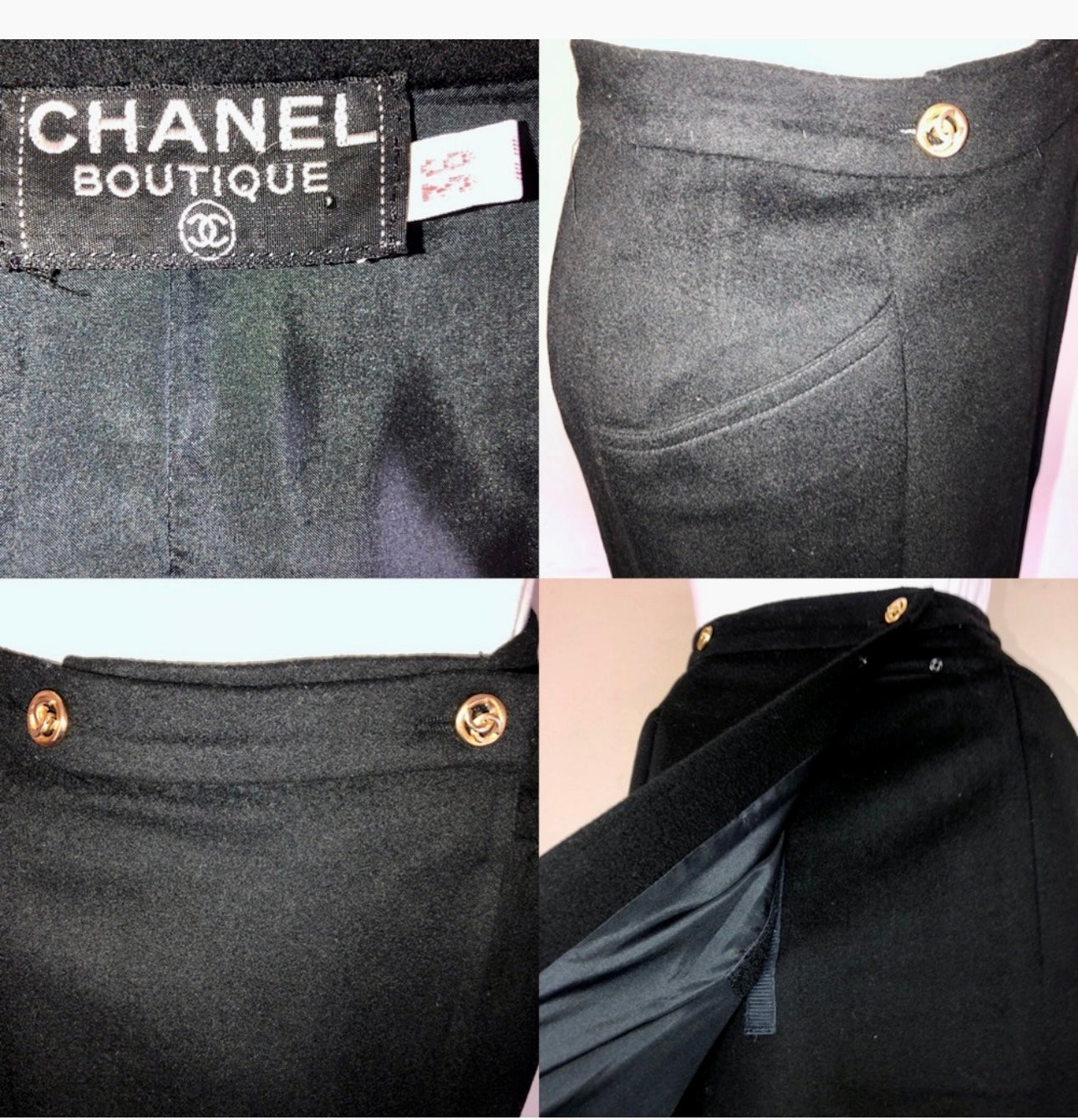 80’s CHANEL Wool Cashmere Wrap Skirt (XS/S)