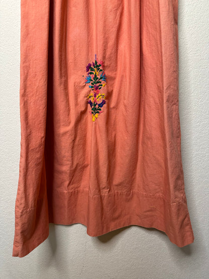 60’s Oaxacan Embroidered Cotton Maxi Dress (XS/S)