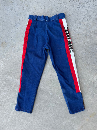 Rare 70’s Handmade Denim Motocross Racing Pants (34x30)