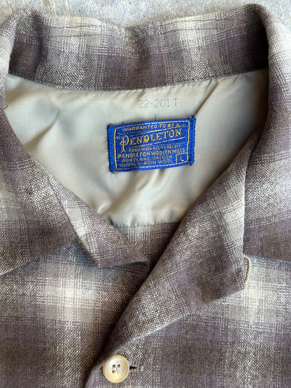 50’s Pendleton Shadow Plaid Loop Collar Wool Board Shirt (Men’s L)