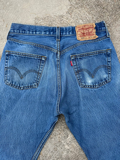 Y2K Levi’s 501 STF Crop Denim Jeans (Men’s 28x26 / Women’s 26)