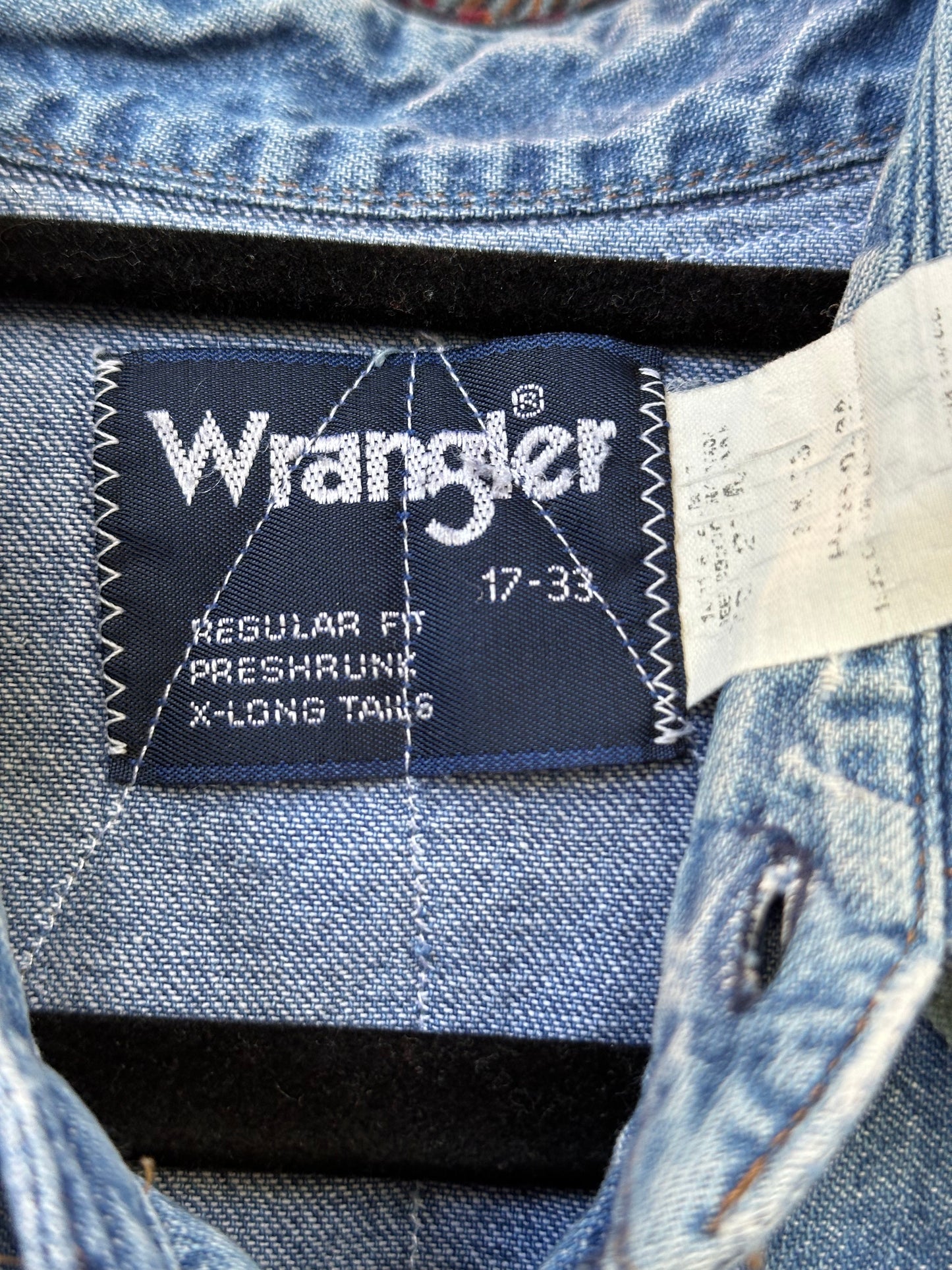 Custom 80’s Wrangler Denim Pearl Snap w/ 60’s Fabric Patchwork Yoke