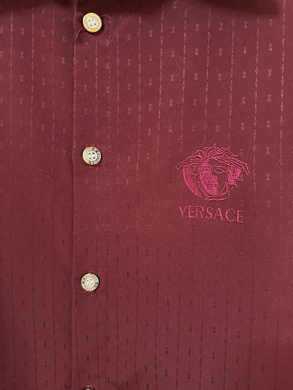 90s Versace Jeans Couture Medusa Embroidered Button-Down SS Shirt