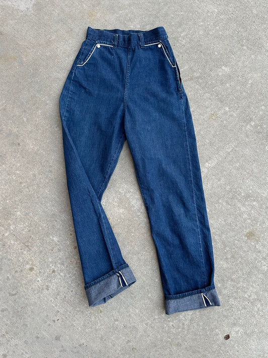50’s RanchCraft Selvedge Denim Side Zip Shorthorn Pants (Women’s 25)