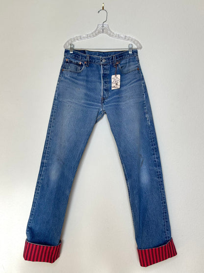 MCA Vintage Revival: 90’s Levi’s 501xx USA Jeans w/ Patchwork Hem Cuff (32x34 / Modern 8/10)