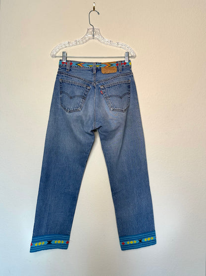 MCA Vintage Revival: Reworked 90’s Levi’s 501xx Beaded Jeans by BUZZ ‘18 USA (28x29 / Modern 2/4)