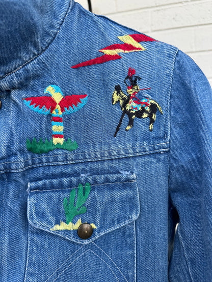 Rare 70’s Native Embroidered Denim Jacket (Women’s S)