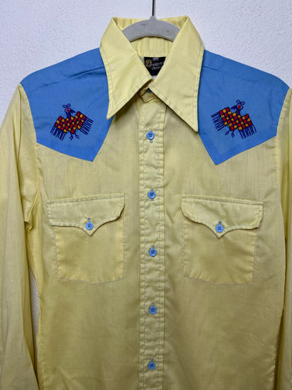 70’s Embroidered Western Pearl Snap Shirt (Women’s S)