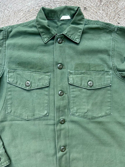 60s US Military OG-107 Cotton Sateen Utility Shirt Type 3 (Unisex M)