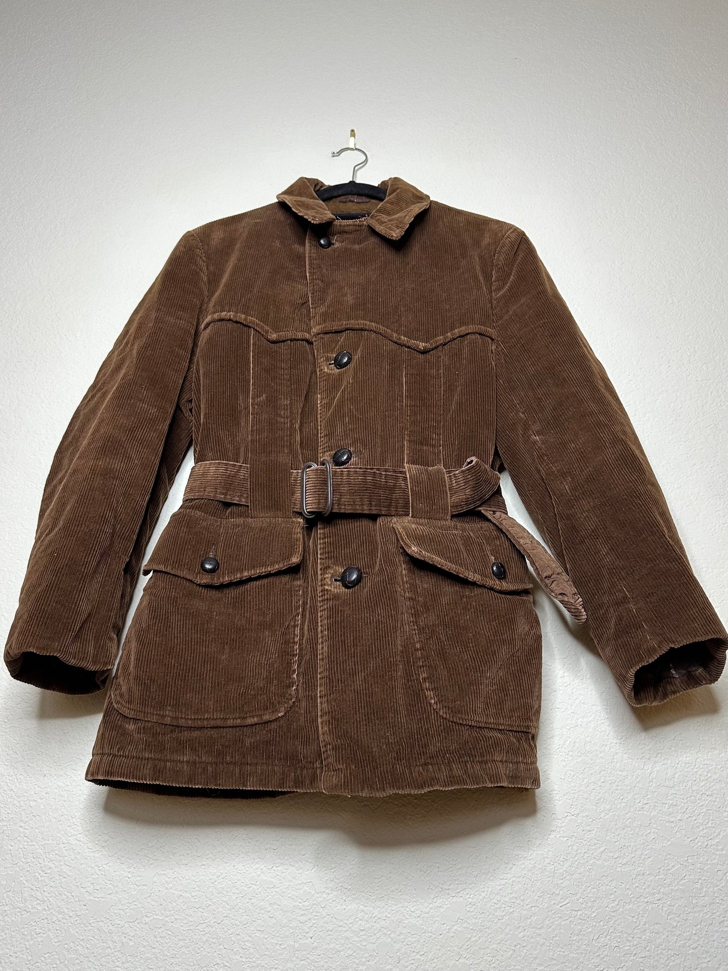 60’s Western Yoked Corduroy Norfolk Hunting Jacket (Unisex M/L)