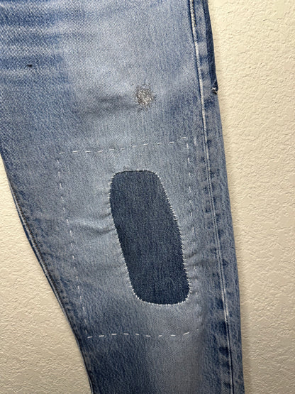 MCA Vintage Revival: Custom 90’s Levi’s 501XX Boro Patchwork Jeans (Modern 4/6)