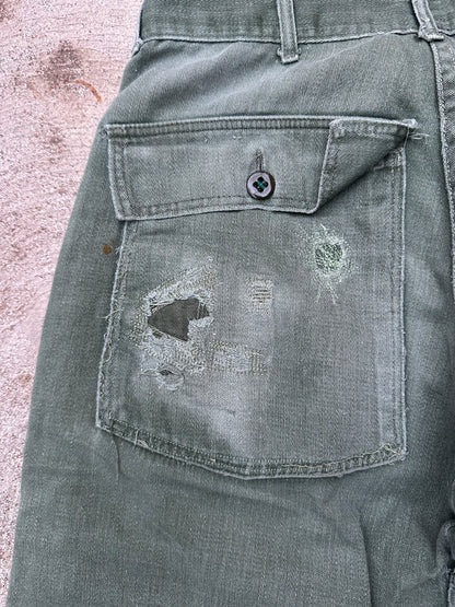 60’s US Military OG-107 Cotton Sateen Field Pants (26-27x28)