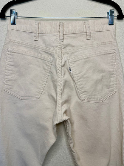 70’s Levi’s 646 Ivory Corduroy Bell Bottom Pants (Men’s 30/ Women’s 28)