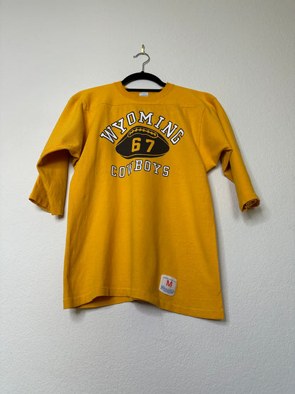 60’s Champion Knitwear Wyoming Cowboys Football Cotton Jersey Tee (Unisex M)