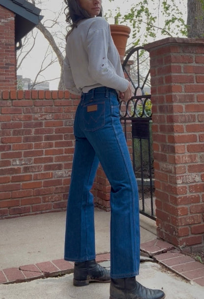 70’s Wrangler Indigo No Fault Denim Boot Flare Jeans (Men’s 28x28/Women’s 26)