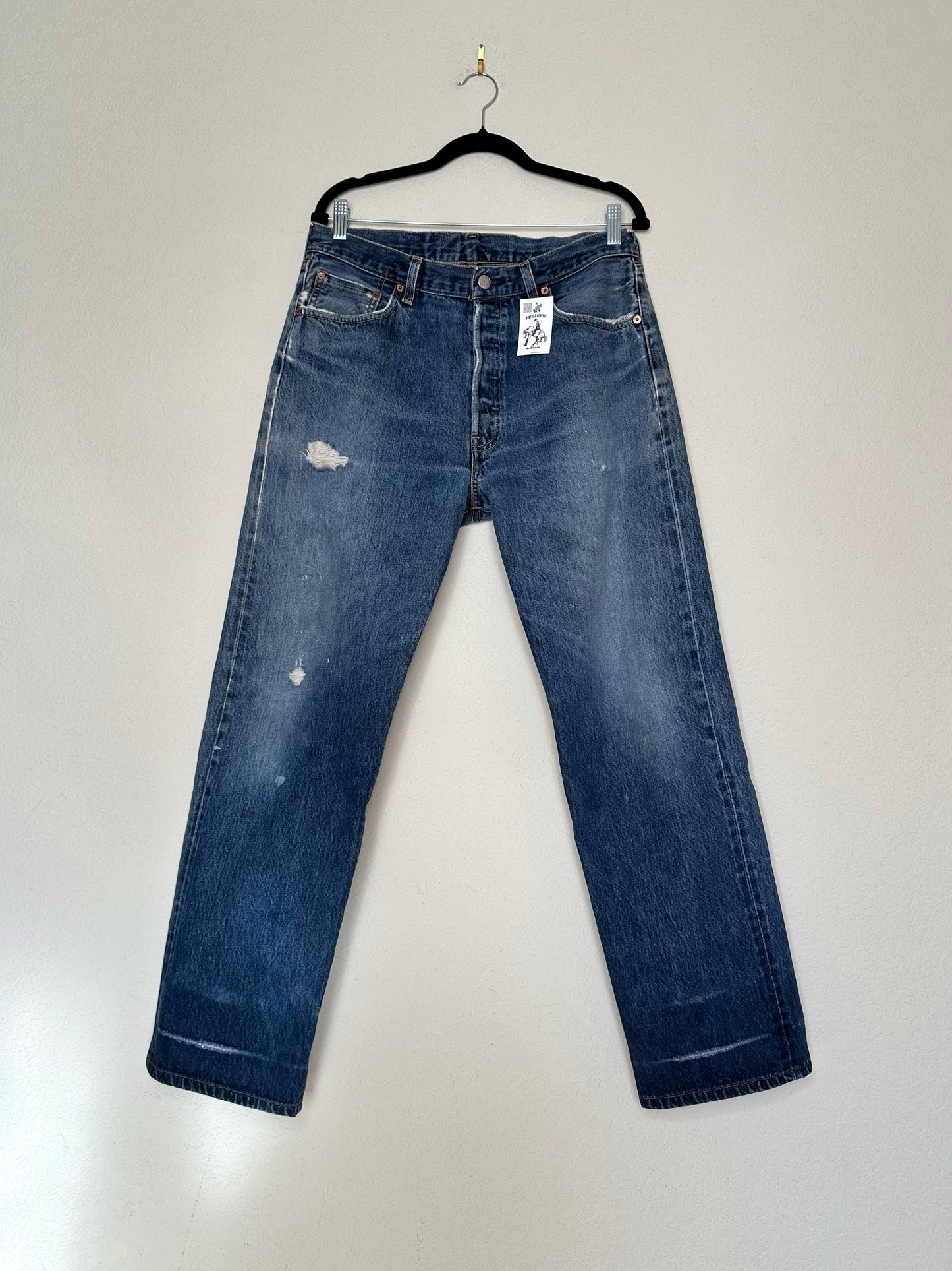60’s Model - 90’s Vintage LEVI’S Big E 501 Redline Selvedge Jeans USA (33x31.5)