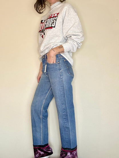 MCA Vintage Revival: 90’s 501 Jeans w/ Custom Velvet USA Hem (32x30 / Women’s Modern 30)