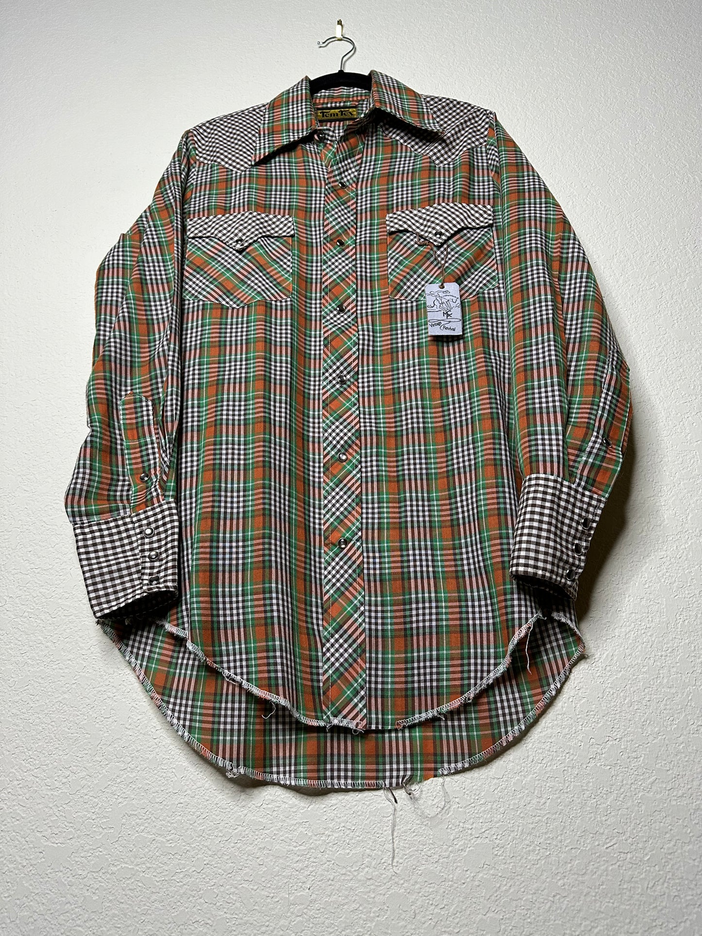 70’s Tem Tex Western Pearl Snap Shirt (Unisex M)