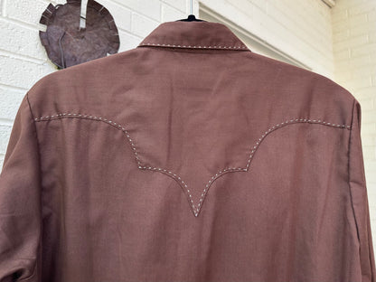 70’s Rockmount Ranchwear Shorthorn Saddle Stitch Pearl Snap Shirt (Unisex M)