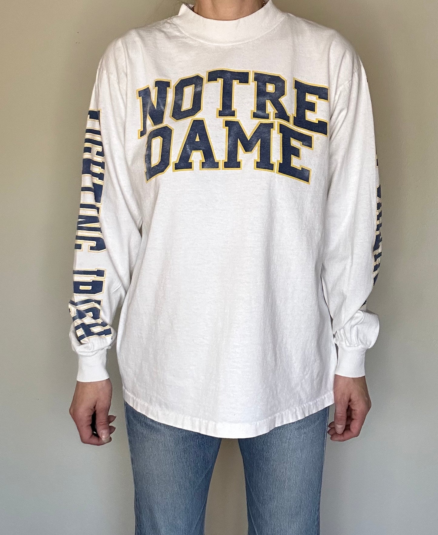 80’s Notre Dame Single Stitch Long Sleeve Tee (Unisex L)