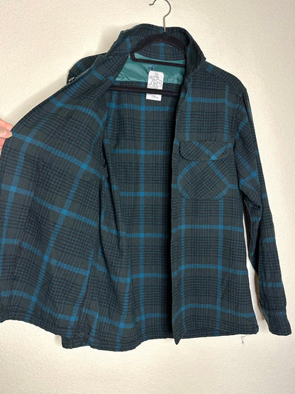 60’s Pendleton Wool Tartan Plaid Elbow Patch Board Shirt (Unisex S)