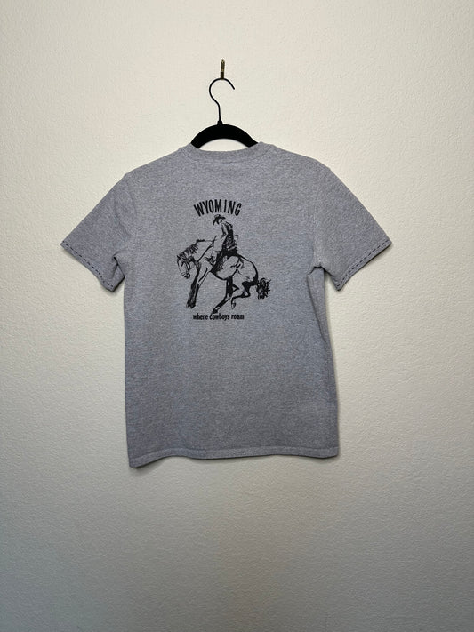 MCA VINTAGE REVIVAL: Custom Cowboy Embroidered Pocket Tee (Women’s S)