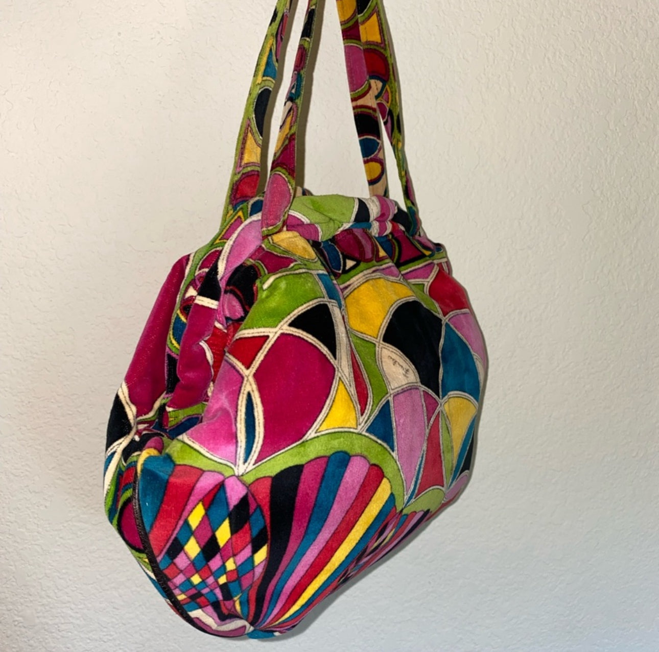 60’s Emilio Pucci by Jana Stained Glass Velvet Shoulder Bag