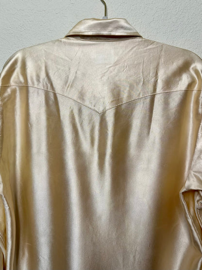 70’s H Bar C California Ranchwear Satin Pearl Snap Shirt (Unisex XL)