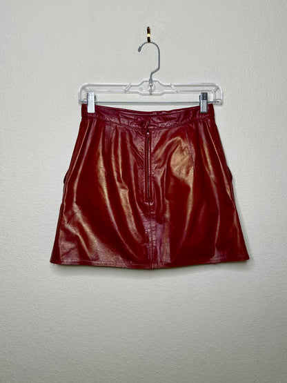 70’s Leather Micro Mini Pocket Skirt (XS/S)