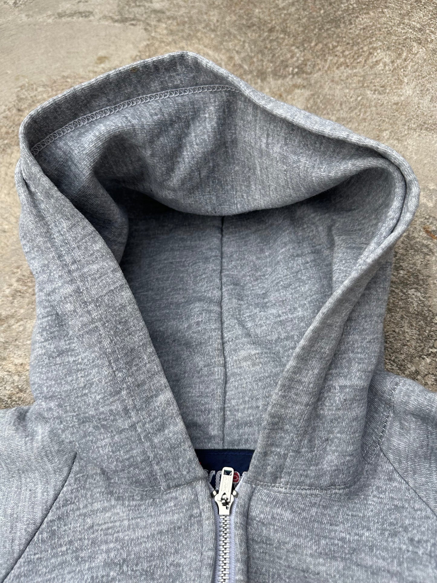 70s Double Face Thermal Lined Raglan Zip-Up Hoodie (Unisex M)