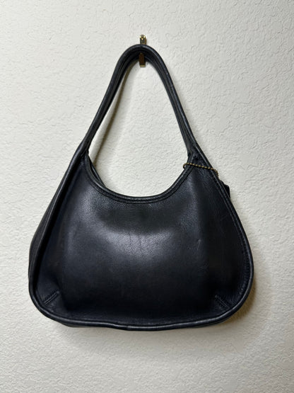 90’s COACH Black Leather Ergo Mini Satchel Bag USA